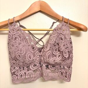 Victoria's Secret PINK Purple Lace Bralette Medium Coquette Romantic Lingerie